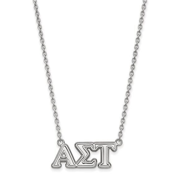 Sterling Silver Alpha Sigma Tau Medium Necklace - Picture 1 of 4